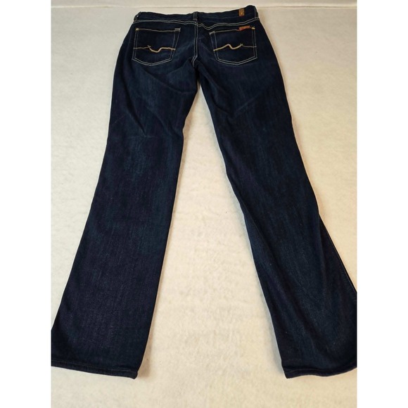 7 For All Mankind Denim - 7 For All Mankind Kimmie Straight Leg Jeans Dark Indigo Blue Stretch Size 30